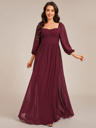 ever OAKLYN|Robe de demoiselle d'honneur en mousseline à col en cœur(Vente Finale)
