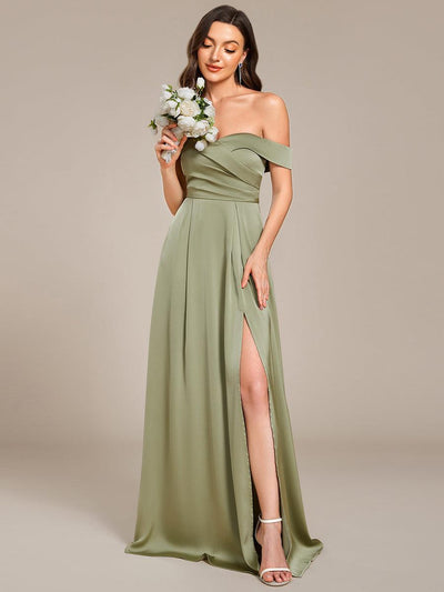 ever SKYE|Robe de demoiselle d'honneur en satin à épaules dénudées et à lacets dans le dos