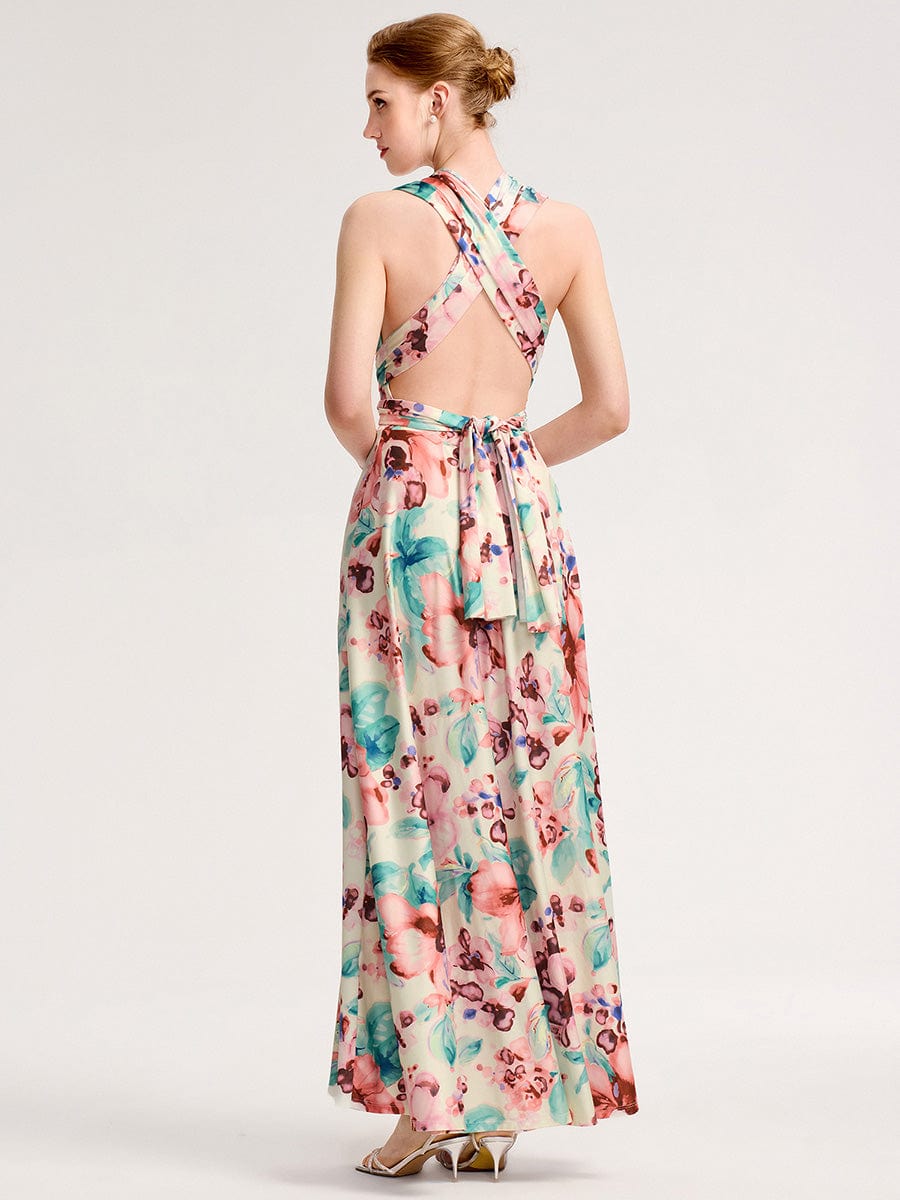 Glitzerndes A-Linien-Abendkleid mit Empire-Taille und langen Laternen?rmeln #Couleur_Imprimé abricot