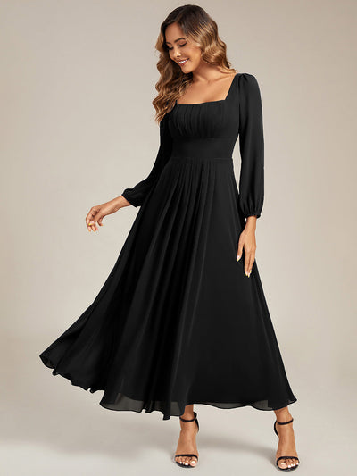 ever LYDIA|Robe de demoiselle d'honneur en mousseline à manches lanternes