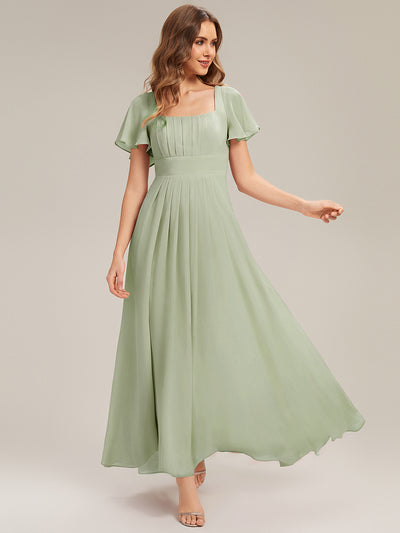 ever AVIEL|Robe Demoiselle d'Honneur Longue Chic en Mousseline Coupe A-Ligne