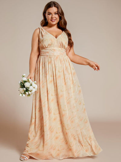 pretty HUSH|Robe de demoiselle d'honneur en mousseline de soie à col en V grande taille