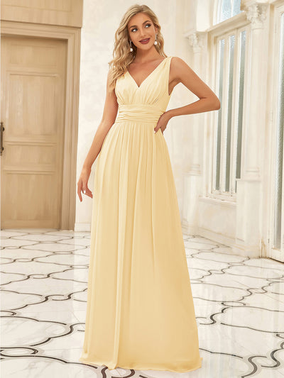 ever HUSH|Robe en mousseline de soie sans manches à col en V