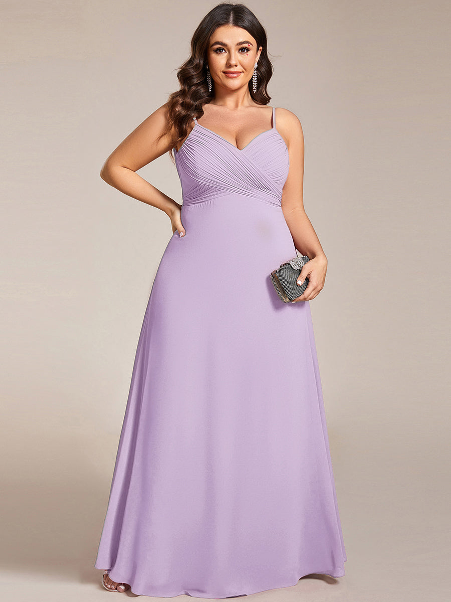 Robe de demoiselle d'honneur drapée au dos avec décolleté en cœur #Couleur_Lilas Givré