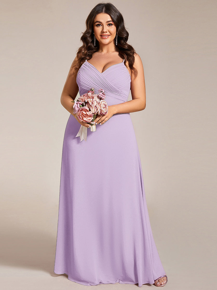 Robe de demoiselle d'honneur drapée au dos avec décolleté en cœur #Couleur_Lilas Givré