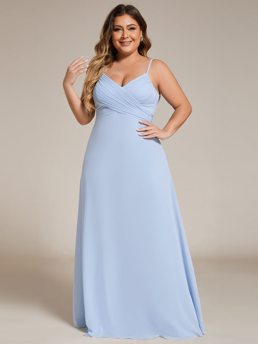 Taille personnalisée Robe demoiselle d'honneur drapée au dos décolleté en cœur #Couleur_Bleu Glace