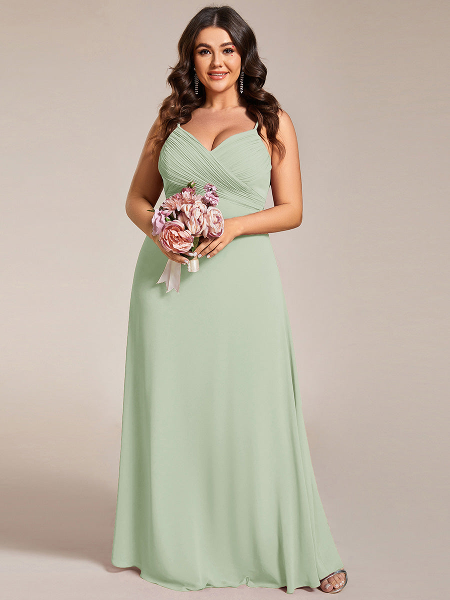 Robe de demoiselle d'honneur drapée au dos avec décolleté en cœur #Couleur_Menthe Verte