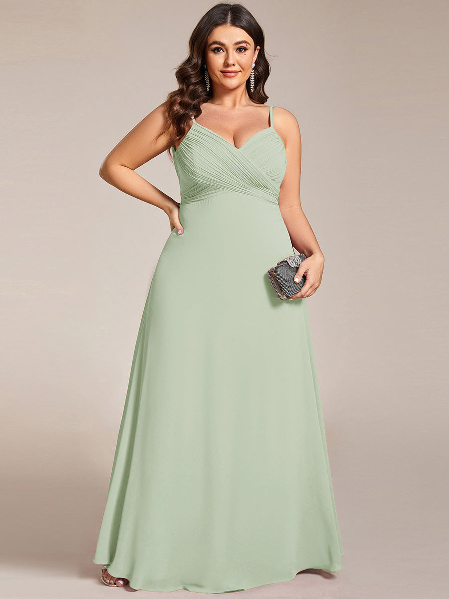 Robe de demoiselle d'honneur drapée au dos avec décolleté en cœur #Couleur_Menthe Verte