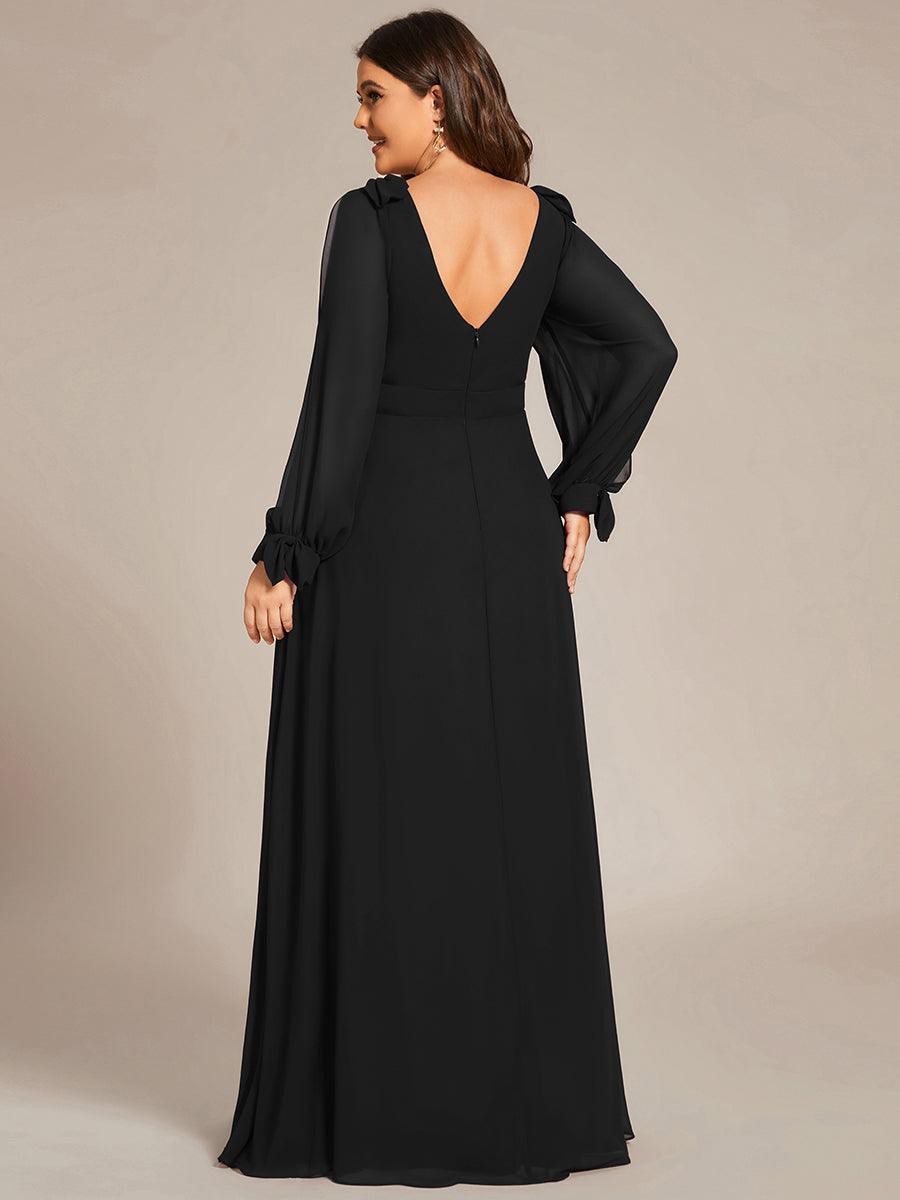 Robe invitée mariage à manches fendues et dos nu #Couleur_Noir