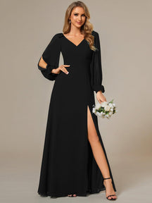 Robe de soirée noire pour fête d'automne et d'hiver 2024 #Style_ES80116BK