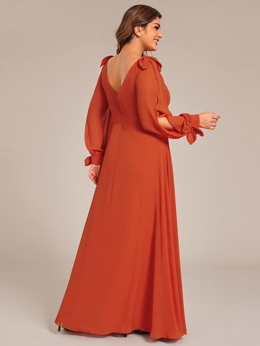 Robe invitée mariage à manches fendues et dos nu #Couleur_Burnt Orange