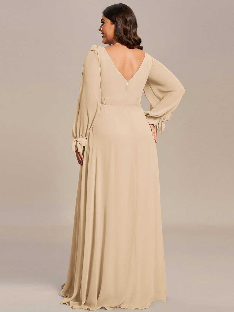 Robe de demoiselle d'honneur à manches fendues et dos nu #Couleur_Charbon