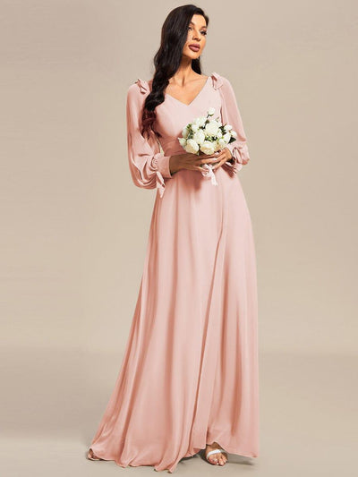 ever IVORY|Robe de demoiselle d'honneur à manches fendues et dos nu