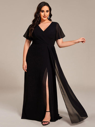 pretty LINDEN|Robe de demoiselle d'honneur taille empire en mousseline de soie grande taille