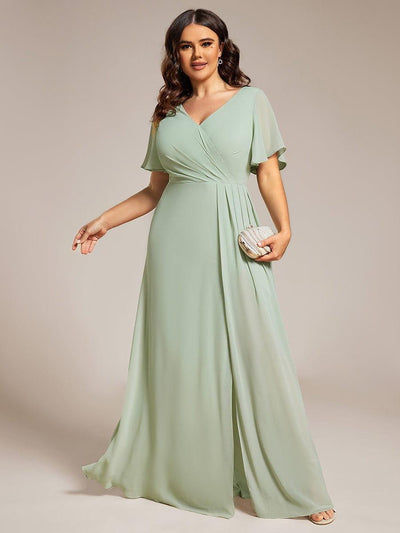 pretty LINDEN|Robe de demoiselle d'honneur taille empire en mousseline de soie grande taille