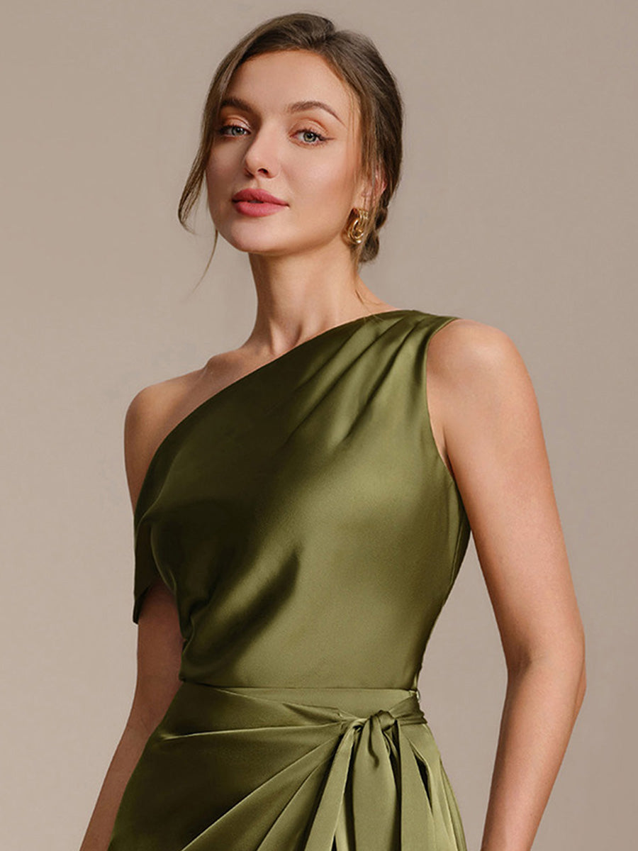Robe courte à manches courtes dénudées sans élasticité #Couleur_Vert Olive