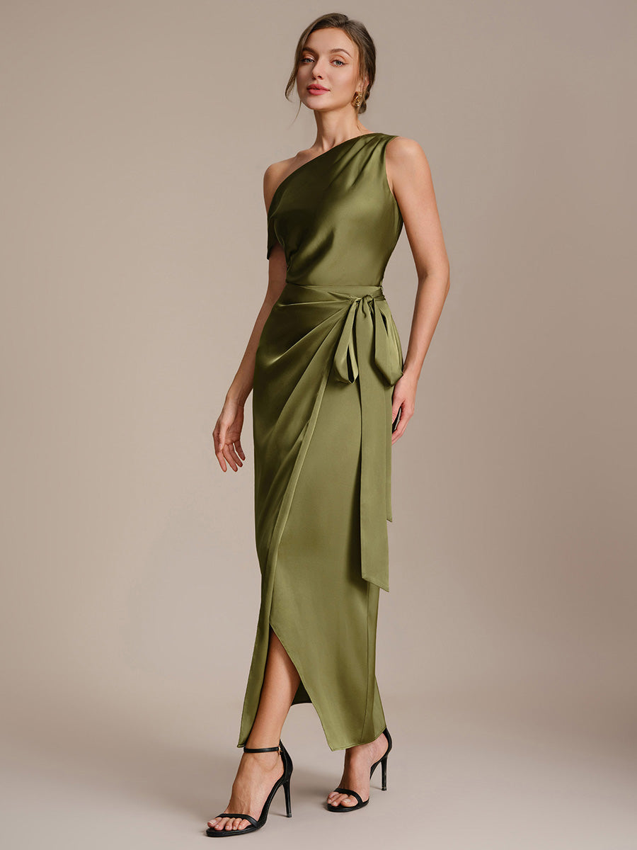 Robe courte à manches courtes dénudées sans élasticité #Couleur_Vert Olive