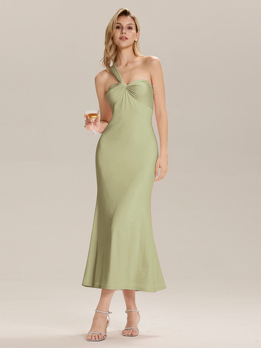 Robe de mariée dos nu fendue sur le côté  #Couleur_Vert sauge