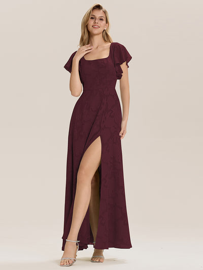 ever ZERENA|Robe en mousseline fleurie à manches volantées