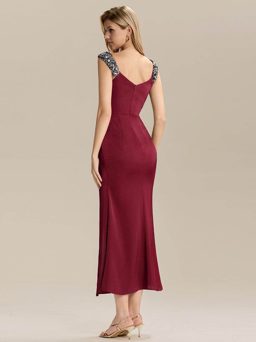 Meilleurs choix de robes de demoiselle d'honneur en satin #Couleur_Bordeaux