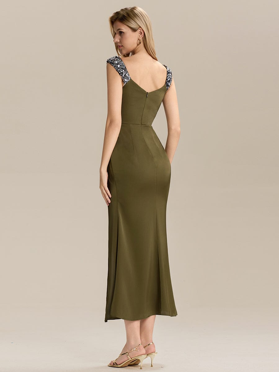 Meilleurs choix de robes de demoiselle d'honneur en satin #Couleur_Vert Olive