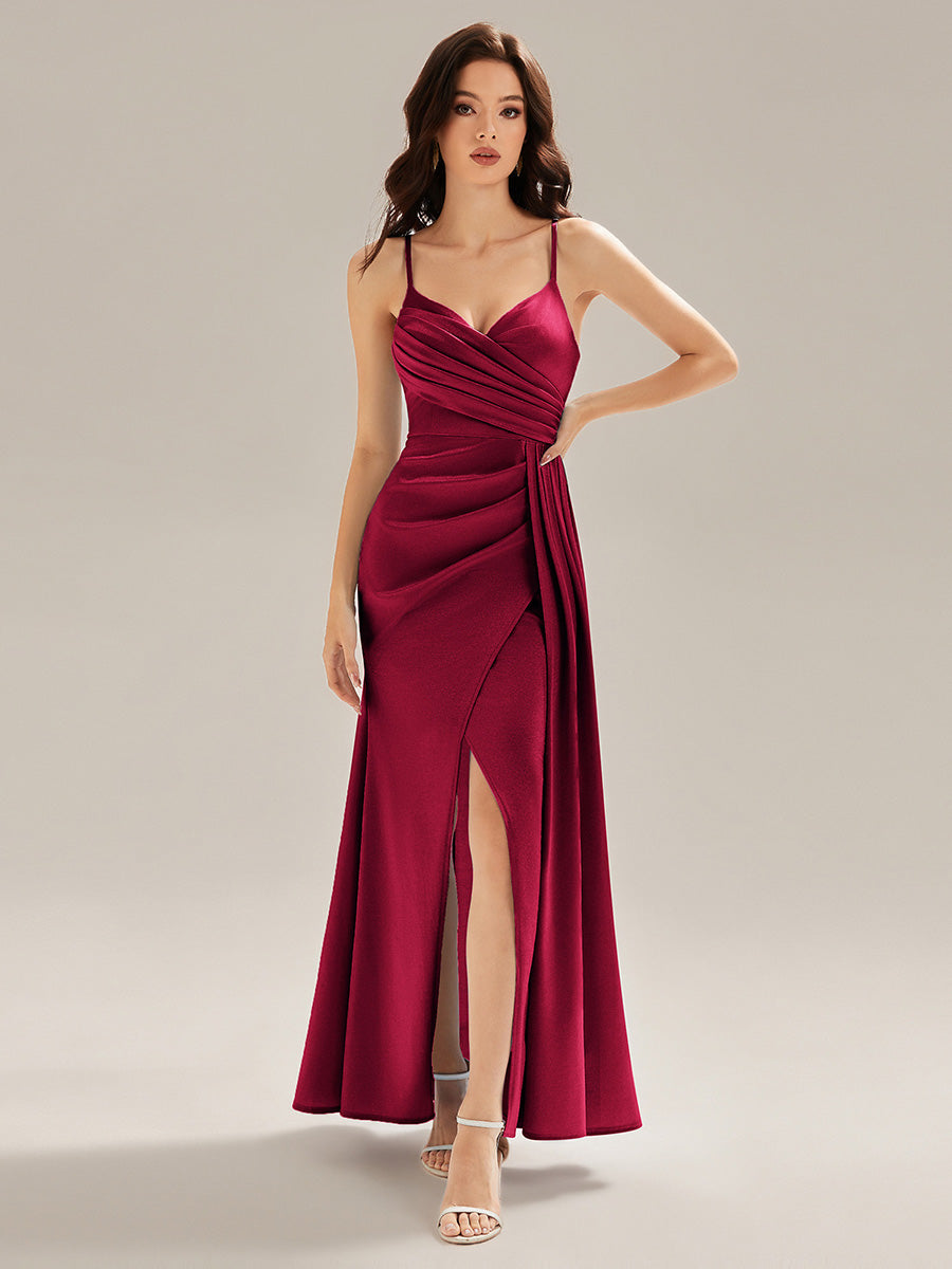 Combinaison sans manches décolletée avec rubans fluides #Couleur_Bordeaux