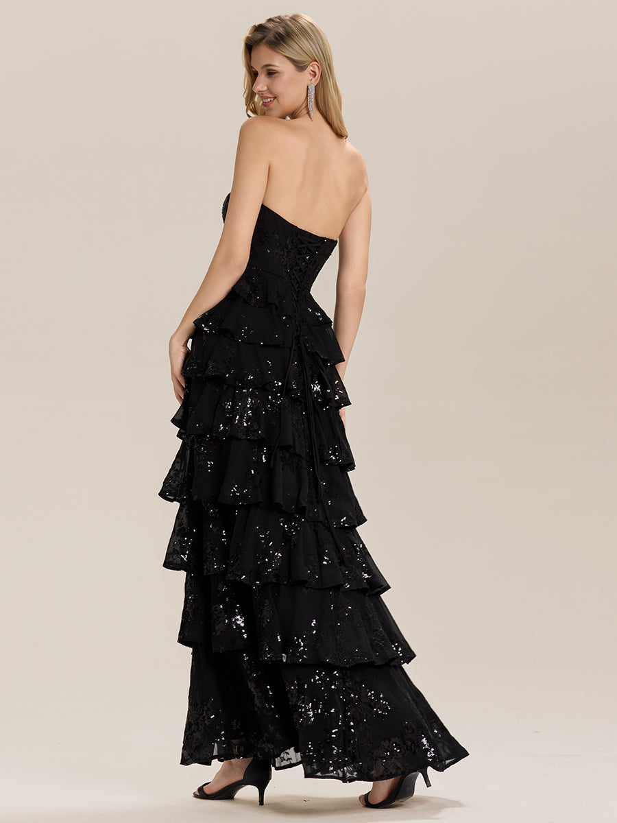 Robe longue sans manches avec fente élégante #Couleur_Noir