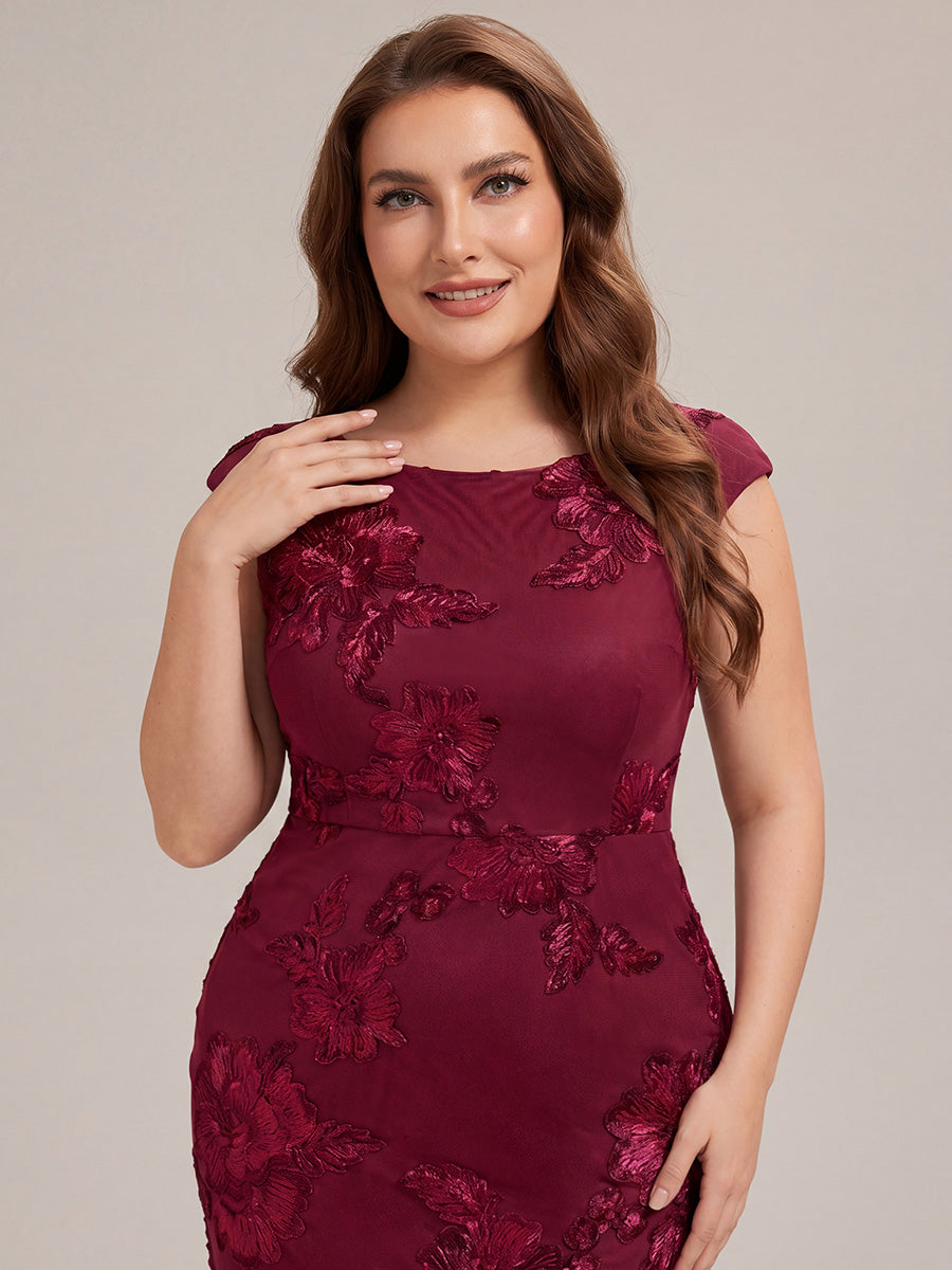 Robe Midi Sirène Sans Manches à Épaule Unique en Tissu à Faible Élasthanne Robe de Soirée Chic #Couleur_Bordeaux