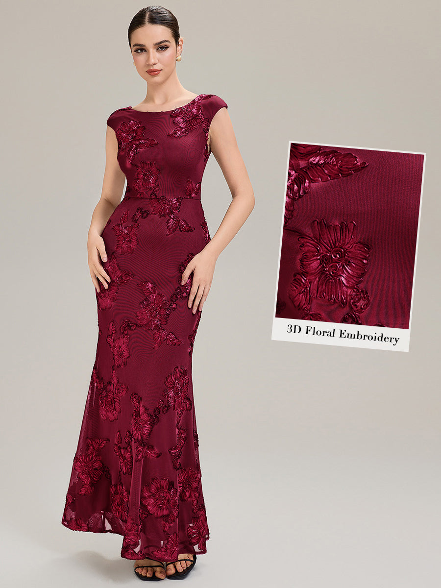 Robe Midi Sirène Sans Manches à Épaule Unique en Tissu à Faible Élasthanne Robe de Soirée Chic #Couleur_Bordeaux