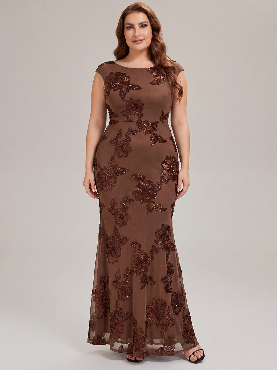 Robe Midi Sirène Sans Manches à Épaule Unique en Tissu à Faible Élasthanne Robe de Soirée Chic #Couleur_Brun