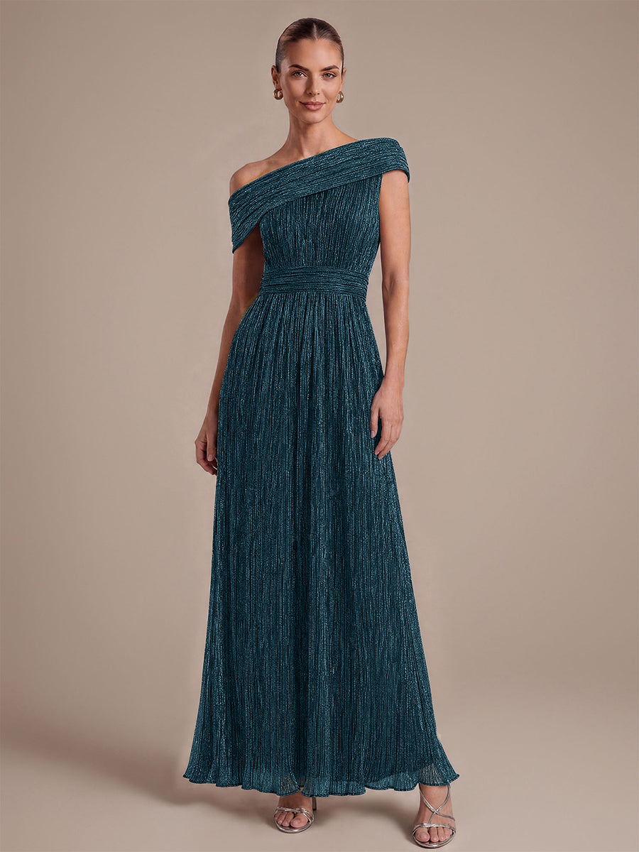 Robe A-Line sans manches maxi pliss¨¦e avec tissu extensible #Couleur_Bleu Sarcelle