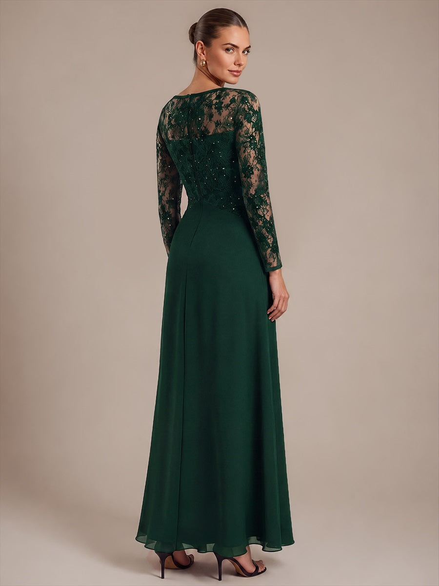 Mousseline Coupe trapèze Fermeture zippée au dos Robe #Couleur_Vert Fonce