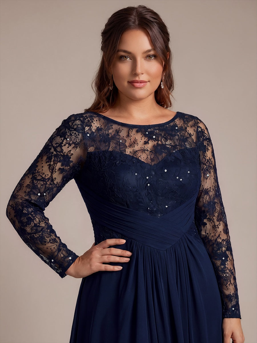 Mousseline Coupe trapèze Fermeture zippée au dos Robe #Couleur_Bleu 