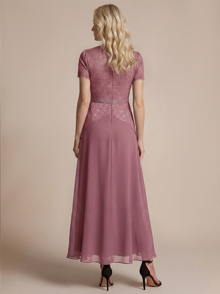 robe longue à encolure ronde à manches courtes en sequins coupe évasée #Couleur_Orchidee