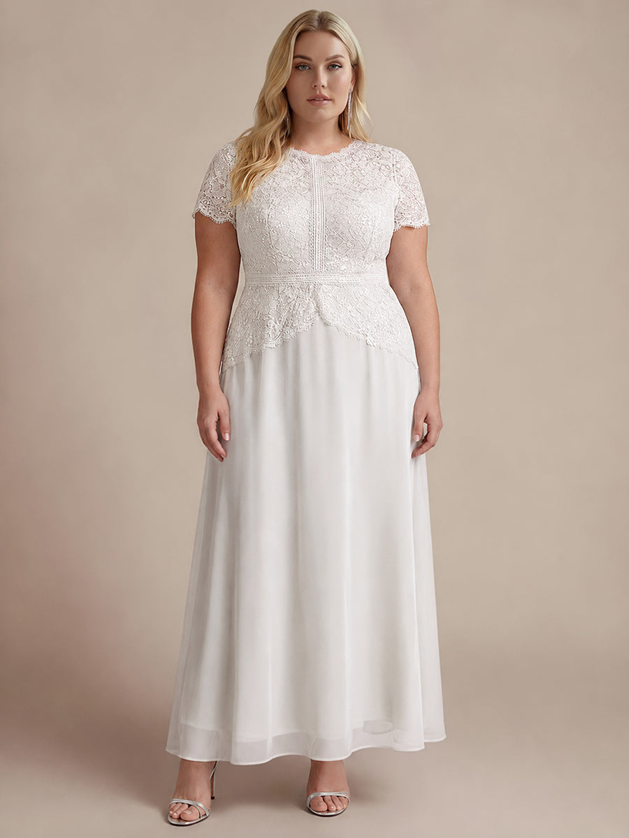 robe longue à encolure ronde à manches courtes en sequins coupe évasée #Couleur_Blanc