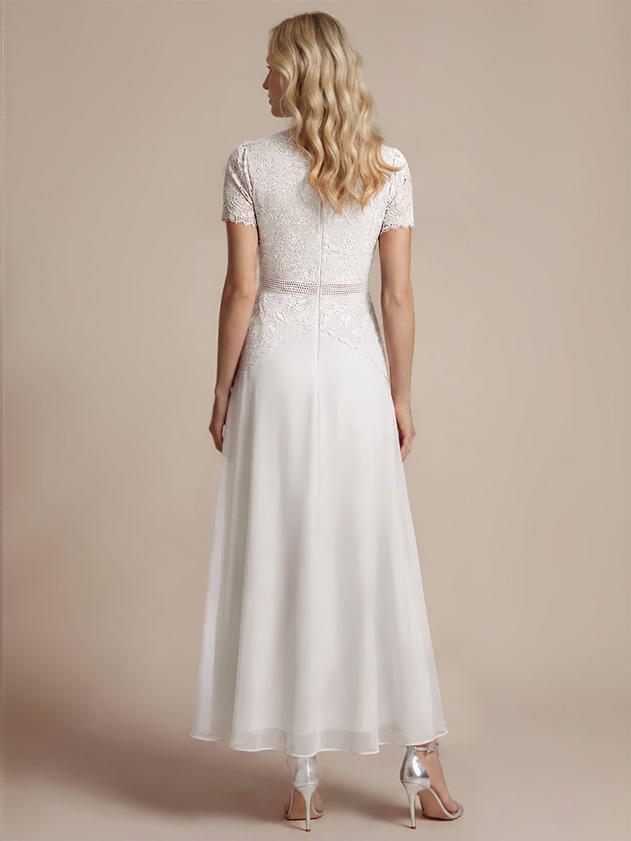 robe longue à encolure ronde à manches courtes en sequins coupe évasée #Couleur_Blanc