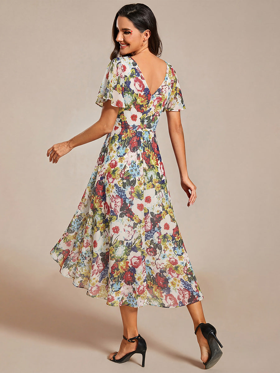 Robes de demoiselle d'honneur dos nu avec nœuds #Couleur_Creme Imprime