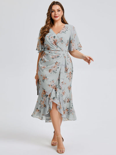 pretty FLORENCIA|Robe sirène en mousseline imprimée grande taille