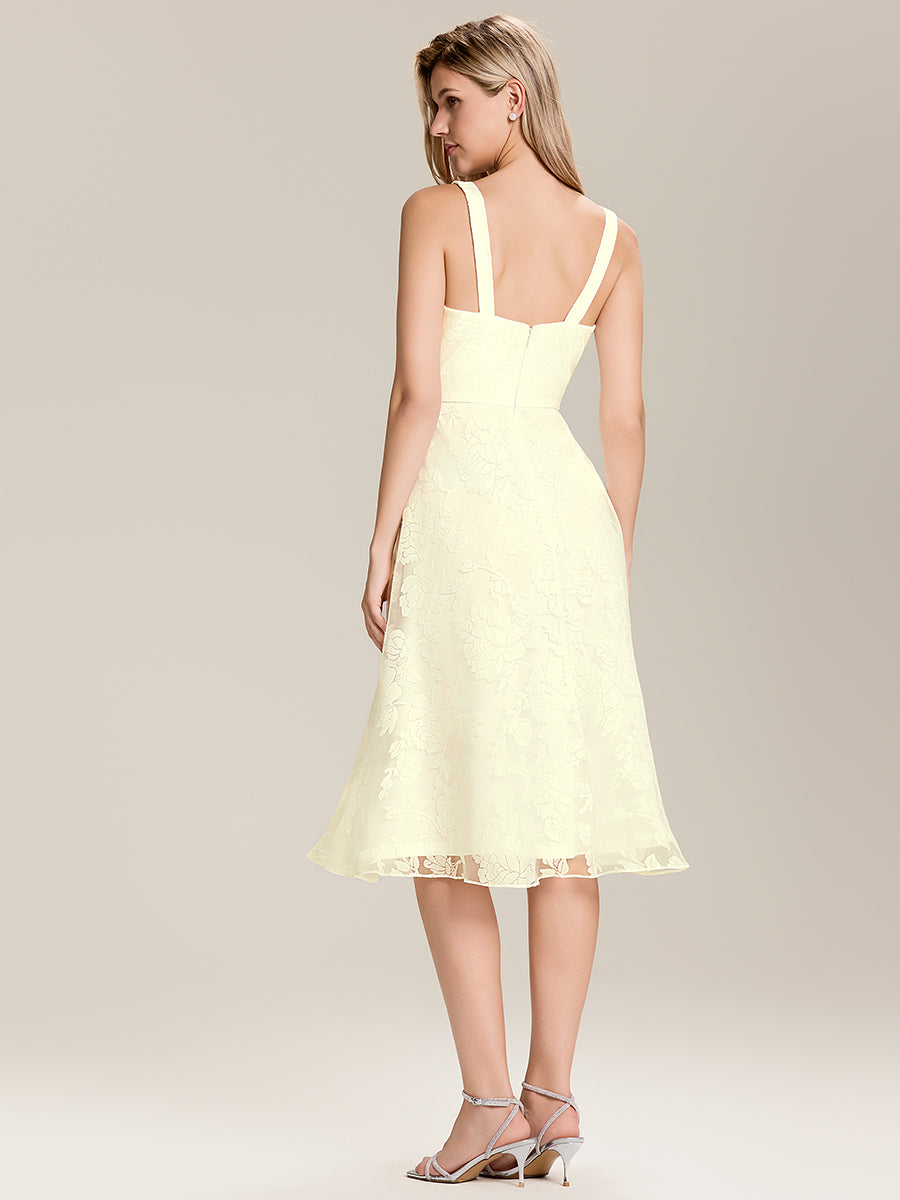 Robe de remise de diplôme mi-longue à fleurs avec poches #Couleur_Jaune