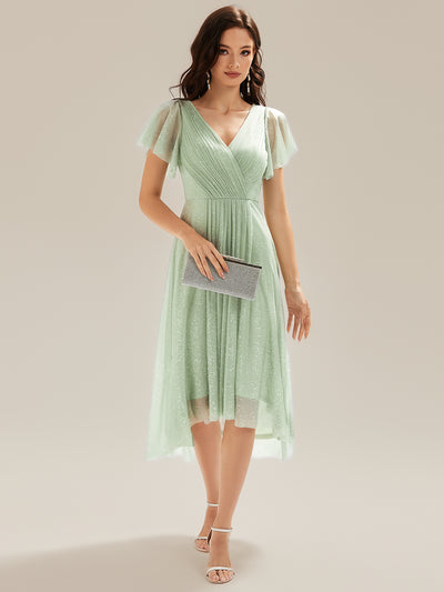 ever MIA|Robe d’invité de mariage en paillettes avec volants