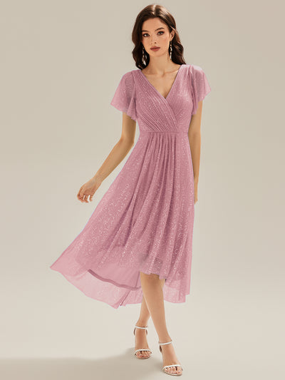 ever MIA|Robe d’invité de mariage en paillettes avec volants