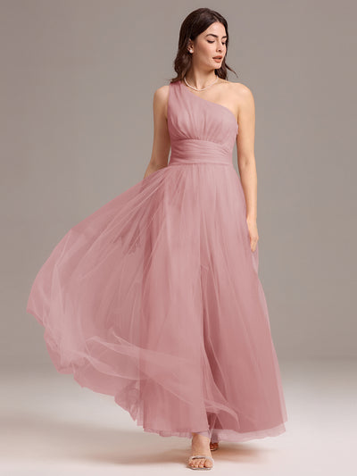 ever BELISSE|Robe de demoiselle d'honneur trapèze asymétrique en tulle à volants