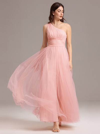 ever BELISSE|Robe de demoiselle d'honneur trapèze asymétrique en tulle à volants