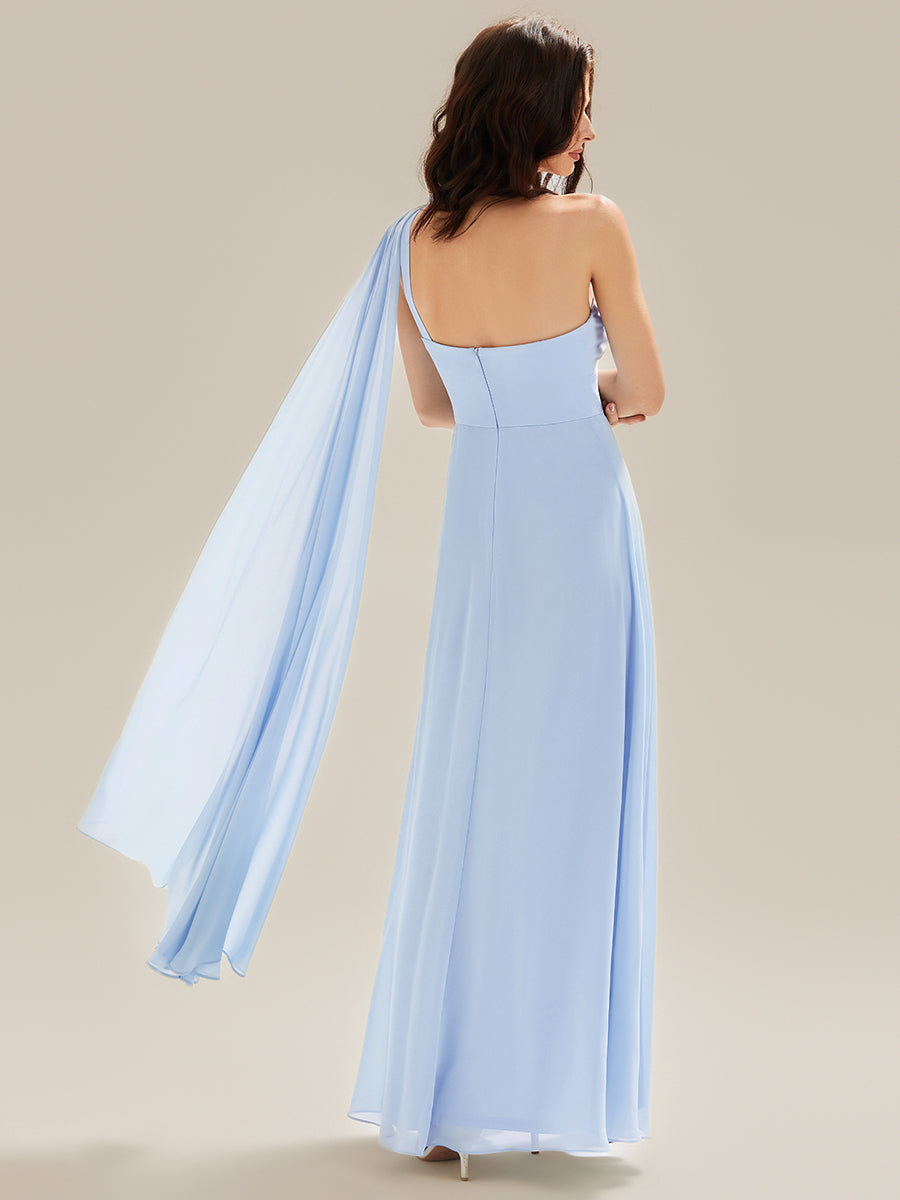 Robe longue sans manches à fleurs avec rubans #Couleur_Bleu Glace