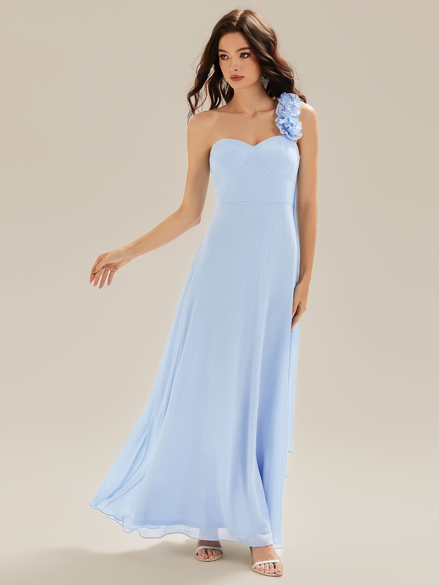 Robe longue sans manches à fleurs avec rubans #Couleur_Bleu Glace