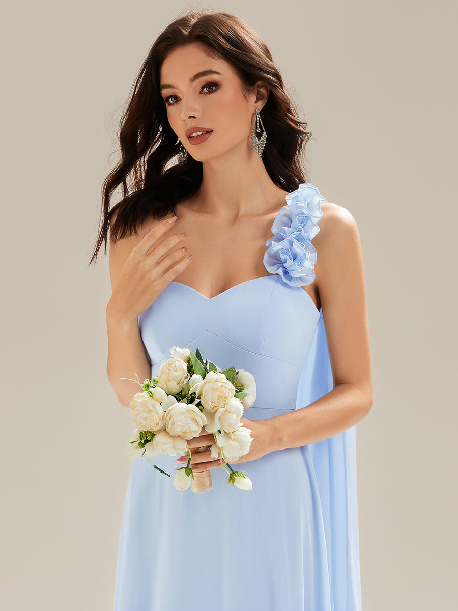 Robe longue sans manches à fleurs avec rubans #Couleur_Bleu Glace