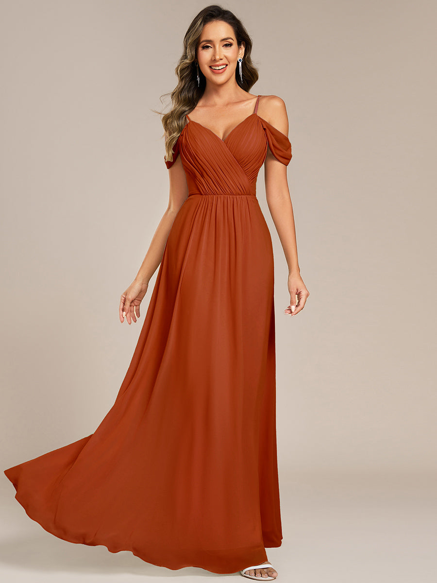 Robe de demoiselle d'honneur transparente dos nu #Couleur_Burnt Orange