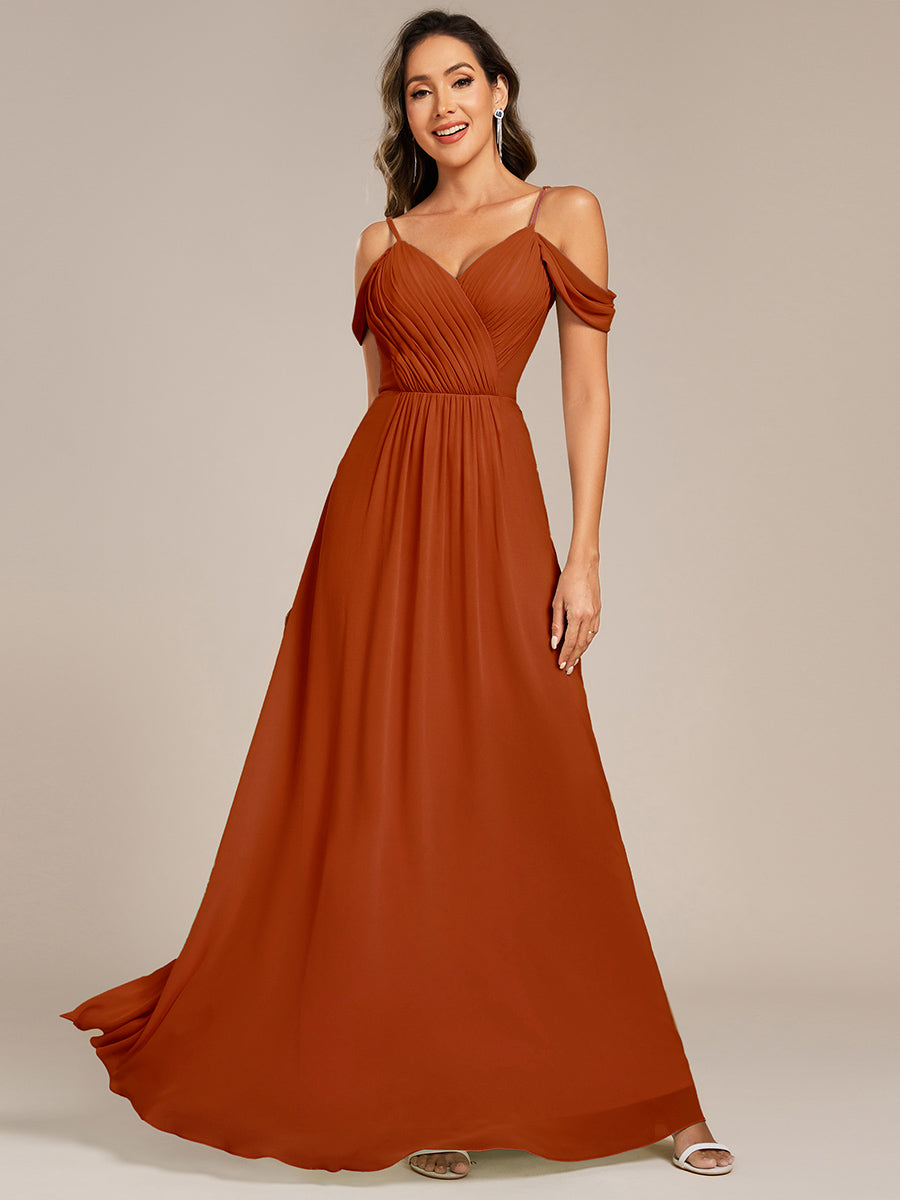 Robe de demoiselle d'honneur transparente dos nu #Couleur_Burnt Orange