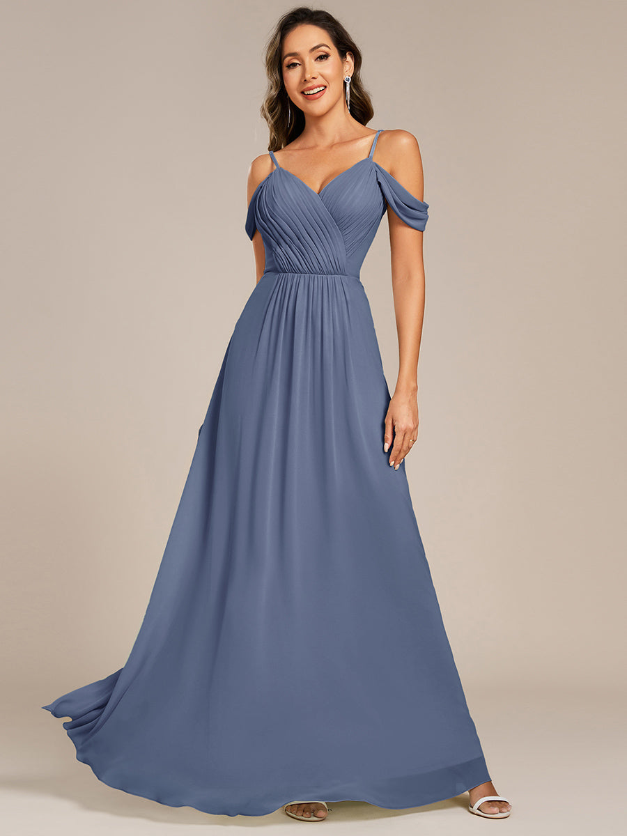 Robe de demoiselle d'honneur transparente dos nu #Couleur_Marine Fume