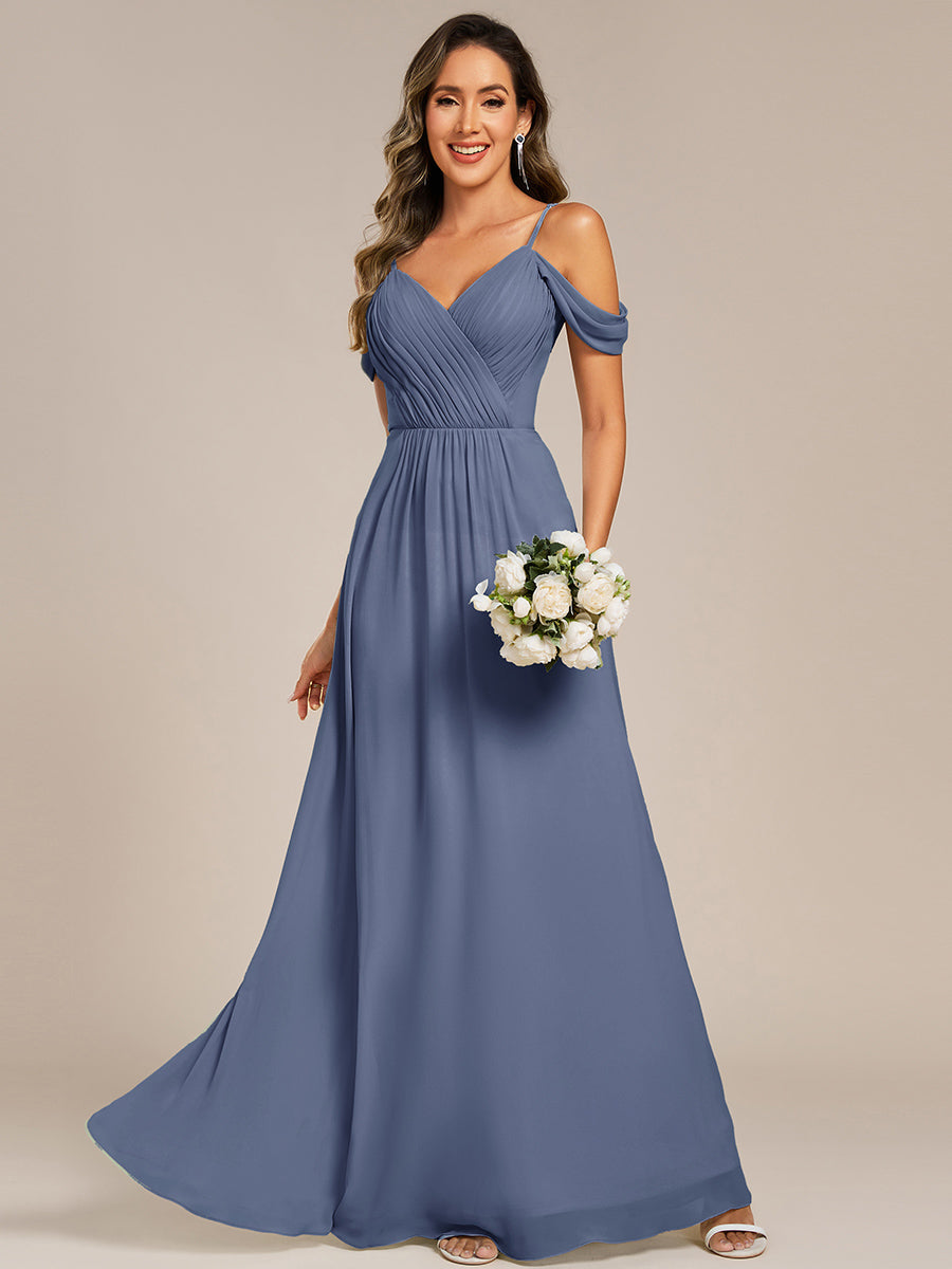Robe de demoiselle d'honneur transparente dos nu #Couleur_Marine Fume
